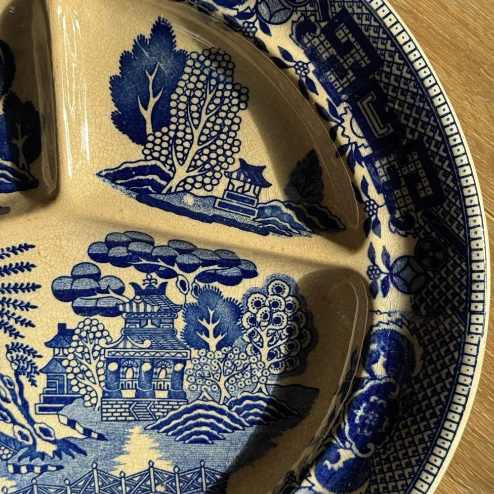 ❤️ Vintage Blue White Floral Plates Pair Chinoiserie Grandmillennial Wall Decor - Picture 5 of 12